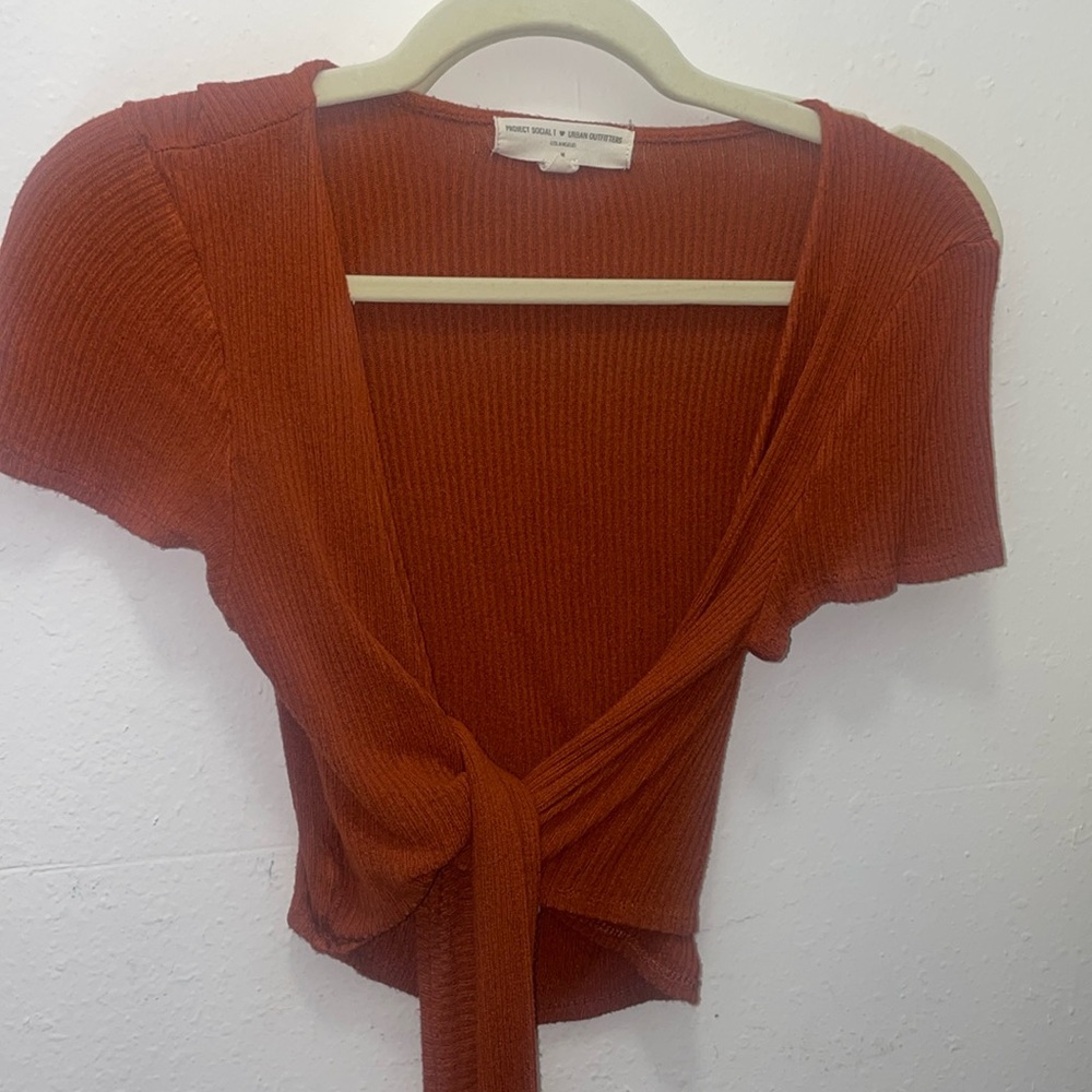 Urban Outfiters Burnt Orange Wrap Shirt